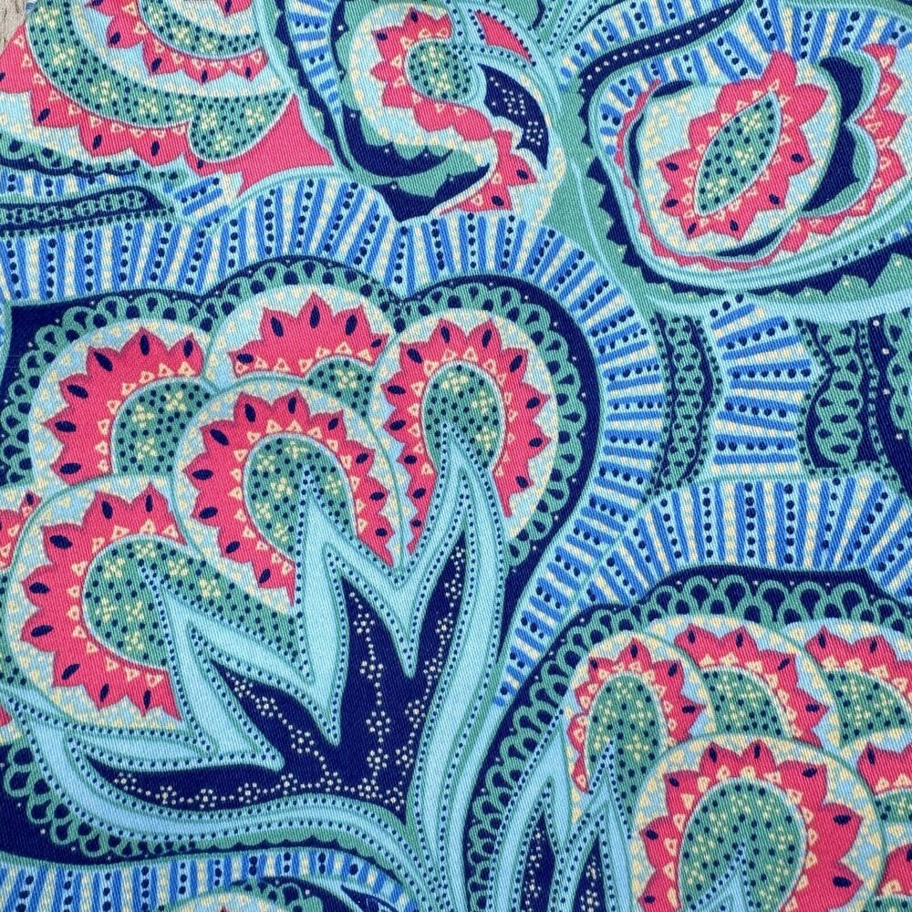 New Amy Butler Nora Clutch With Chain Oasis Azure Tropical Kiss Lock Closure - Picture 7 of 16